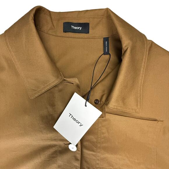 New THEORY Feather Chino Cropped Work Jacket Medium - Picture 10 of 14